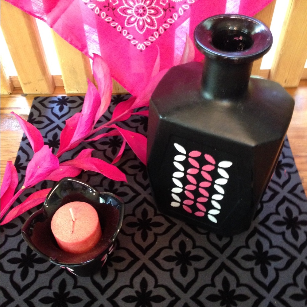 Decorative decanter and candle holder